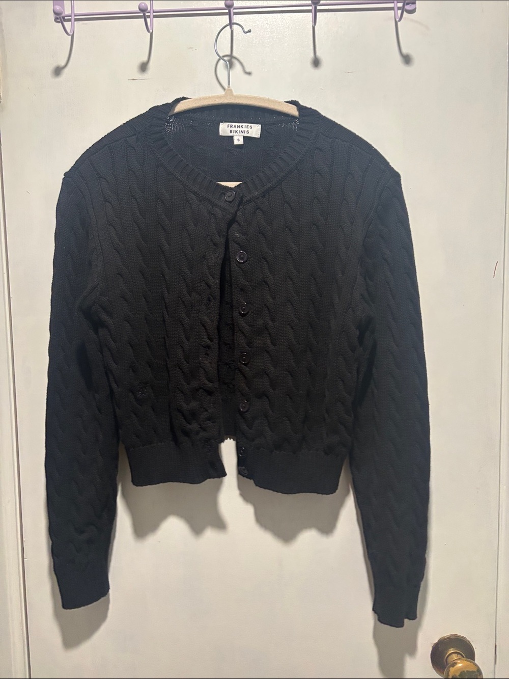 FRANKIES BIKINIS Dudley cable knit cardigan